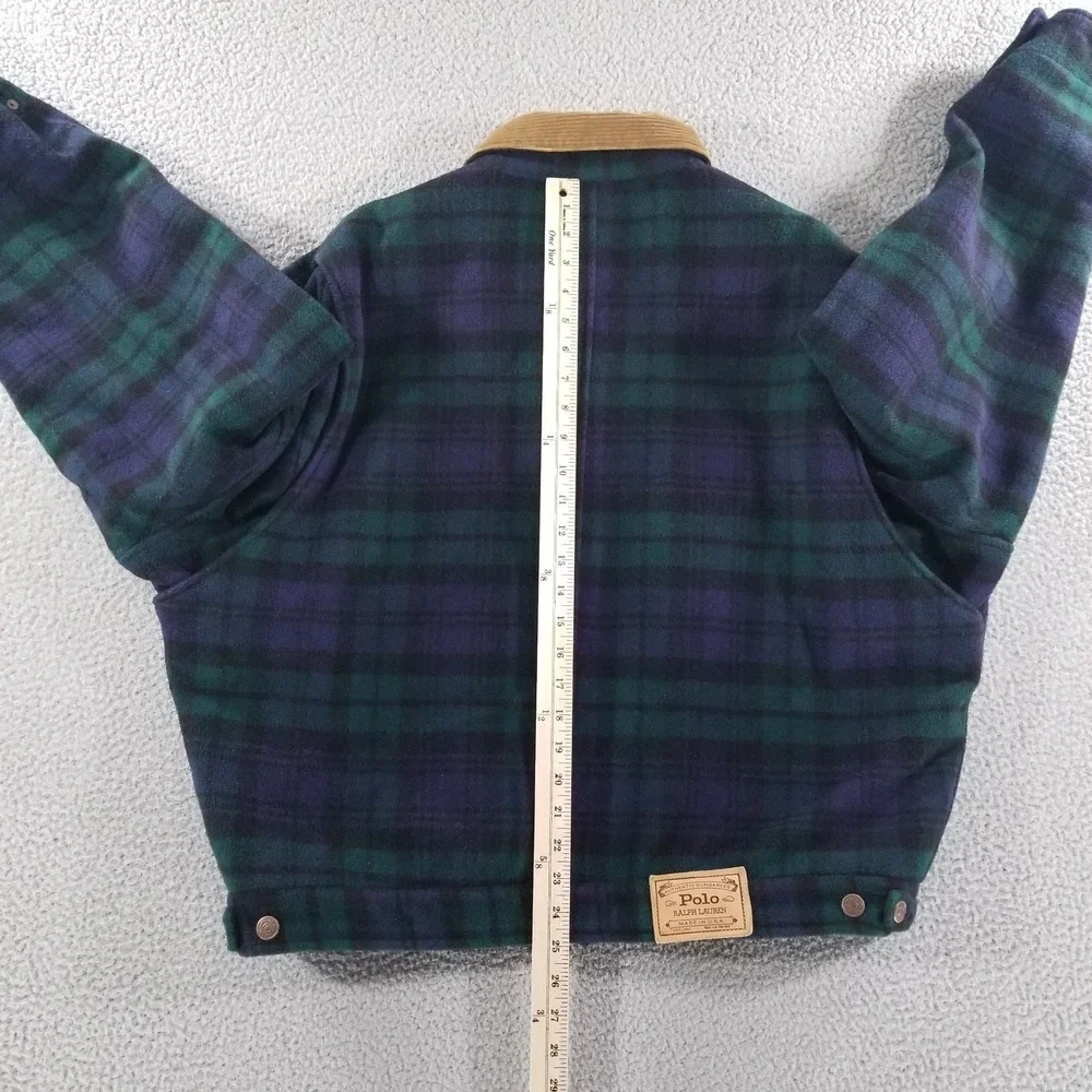 Polo Ralph Lauren Trucker Jacket Mens XL Blackwatch Tartan Wool Quilted Corduroy
